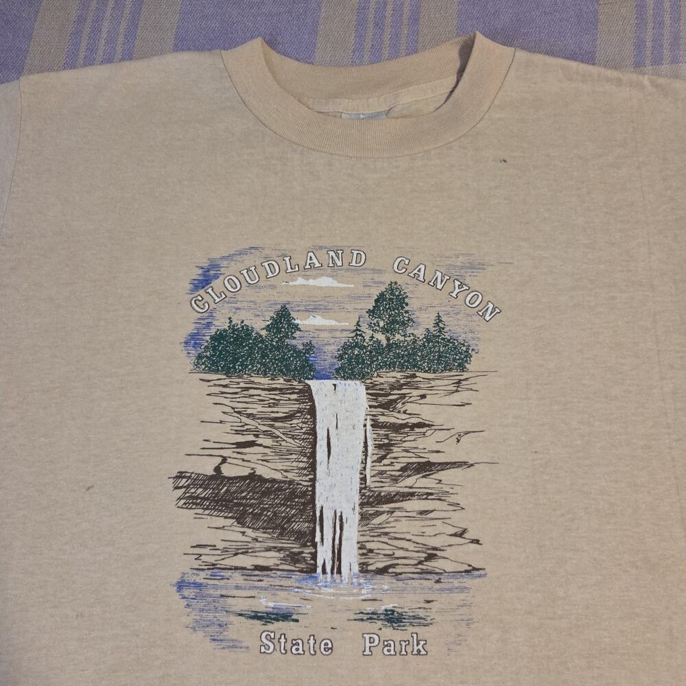 Vtg 70s 80s Cloudland Canyon Waterfall Falls State Park Nature T Shirt USA Made